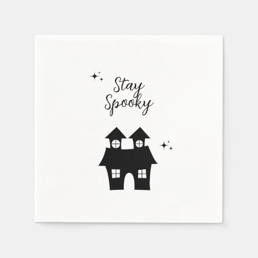 Schwarz und Weiß Edgy Grungy Halloween Napkins Serviette (Vorderseite)