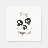 Schwarz und Weiß Edgy Grungy Halloween Napkins Serviette (Vorderseite)
