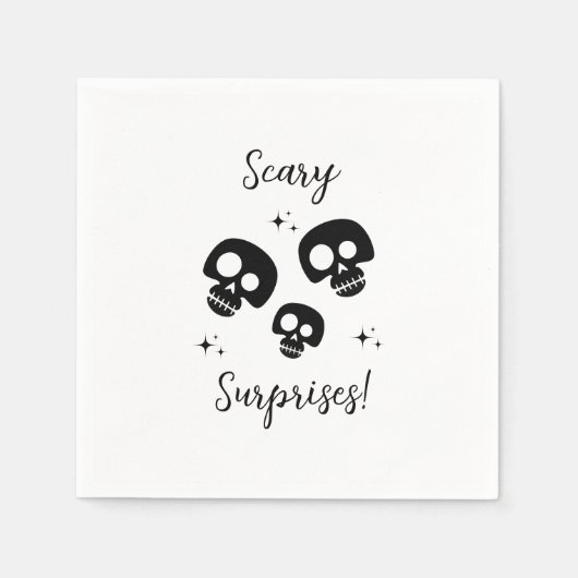 Schwarz und Weiß Edgy Grungy Halloween Napkins Serviette (Vorderseite)