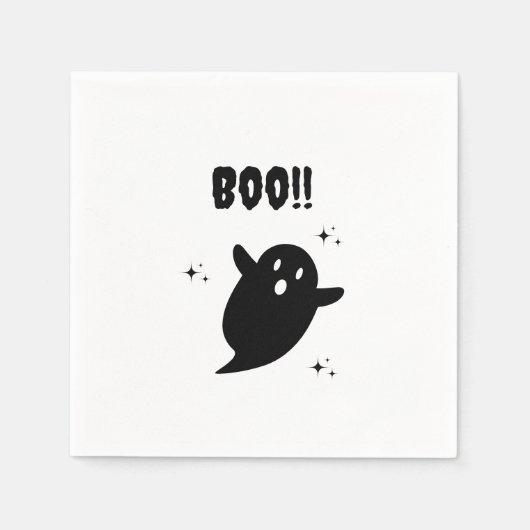 Schwarz und Weiß Edgy Grungy Halloween Napkins Serviette (Vorderseite)