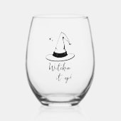 Schwarz und Weiß Edgy Grungy Halloween Weinglas Ohne Stiel (Vorderseite)