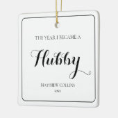 Schwarz und Weiß Einfach Erster Weihnachtsmann Keramikornament (Links)