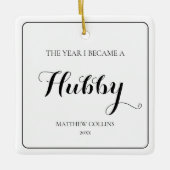 Schwarz und Weiß Einfach Erster Weihnachtsmann Keramikornament (Vorderseite)