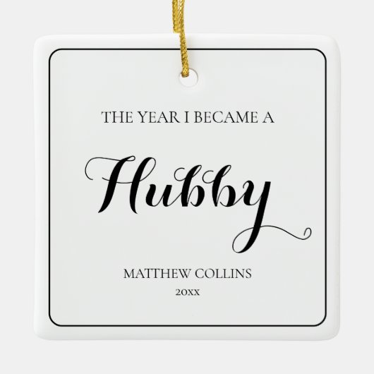 Schwarz und Weiß Einfach Erster Weihnachtsmann Keramikornament (Vorderseite)