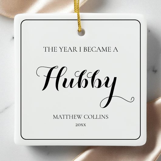 Schwarz und Weiß Einfach Erster Weihnachtsmann Keramikornament