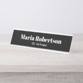Schwarz und Weiß - einfach und benutzerdefiniert Schreibtischnamensplakette (Vorderseite )