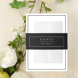 Schwarz und Weiß Einfache Elegante Minimalistische Einladungsbanderole