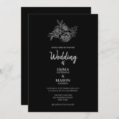 Schwarz und Weiß Einladung (Vorne/Hinten)