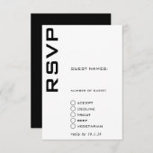 Schwarz und Weiß Einladung (Vorne/Hinten)