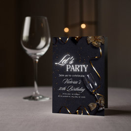 Schwarz und Weiß Elegant 50. Geburtstag Einladung