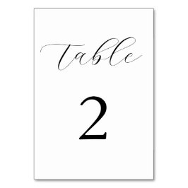 Schwarz und Weiß Elegant Moderne einfache Hochzeit Tischnummer