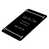 Schwarz und Weiß Elegant Save the Date einfach Magnet (Linke Seite)