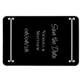 Schwarz und Weiß Elegant Save the Date einfach Magnet (Horizontal)