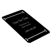 Schwarz und Weiß Elegant Save the Date einfach Magnet (Rechte Seite)