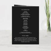 Schwarz und Weiß Elegante Moderne Hochzeit Programm (Rückseite)