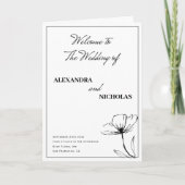 Schwarz und Weiß Elegante Moderne Hochzeit Programm (Vorderseite)
