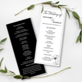Schwarz und Weiß Elegante Moderne Hochzeit Programm