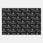 Schwarz und Weiß Elegante Moderne Weihnachten Geschenkpapier Set (Vorderseite 2)