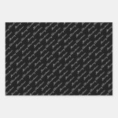 Schwarz und Weiß Elegante Script Frohe Weihnachten Geschenkpapier Set (Vorderseite 2)