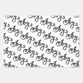 Schwarz und Weiß Elegante Script Frohe Weihnachten Geschenkpapier Set (Vorderseite 3)