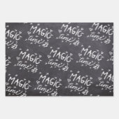 Schwarz und Weiß Elegante Script Frohe Weihnachten Geschenkpapier Set (Vorderseite 2)