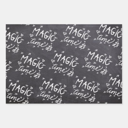 Schwarz und Weiß Elegante Script Frohe Weihnachten Geschenkpapier Set (Vorderseite 2)