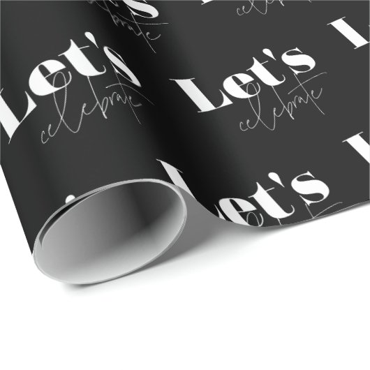 Schwarz und Weiß feiern Geburtstag Geschenkpapier (Rolleneckpunkt)
