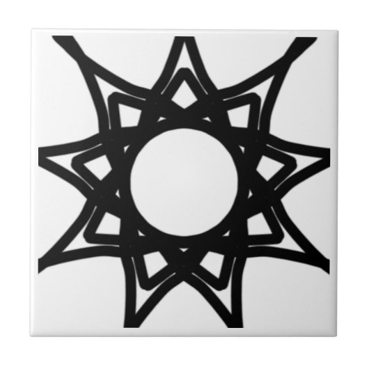 Schwarz und Weiß Fliese (Vorderseite)