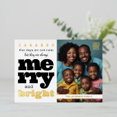 Schwarz und Weiß Foil Funny Merry und Hell Folieneinladung (Stehend vorne)