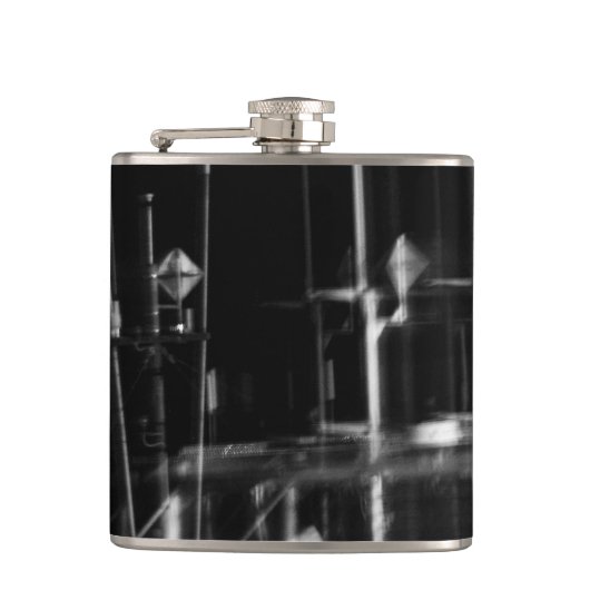 schwarz und weiß Foto- abstrakt Flachmann (Vorderseite)