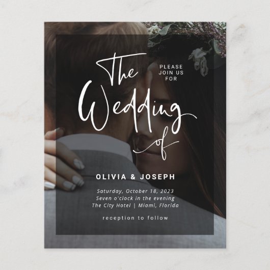 Schwarz und Weiß | Foto Hochzeitseinladung Flyer (Vorne)