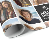 Schwarz und Weiß frohe Weihnachten 8 Foto Collage Geschenkpapier (Rolleneckpunkt)