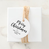 Schwarz und Weiß frohe Weihnachten Geschenkanhänger (Beispiel)