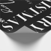 Schwarz und Weiß Frohe Weihnachten Geschenkpapier (Ecke)