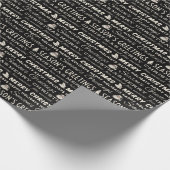 Schwarz und Weiß frohe Weihnachts Retro Typografie Geschenkpapier (Ecke)