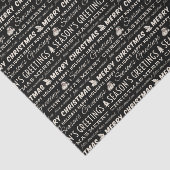 Schwarz und Weiß frohe Weihnachts Retro Typografie Seidenpapier (Ausschnitt)