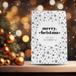 Schwarz und Weiß Frohe Weihnachtsschneeflockenmust Mittlere Geschenktüte