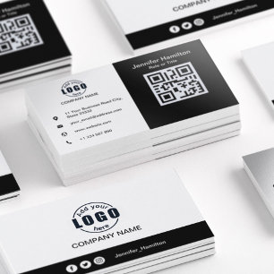 Schwarz und Weiß: Fügen Sie den QR-Standard hinzu Visitenkarte