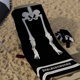 Schwarz und Weiß Funny Skeleton Legs Strandhandtuc Strandtuch