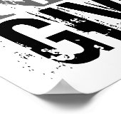 Schwarz und Weiß geben nie auf Kunstplakat auf Poster (Ecke)