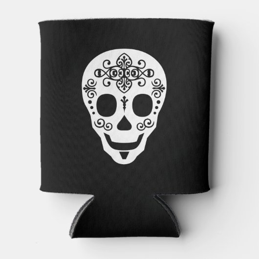 Schwarz und Weiß ~ Gent Sugar Skull Dosenkühler (Vorderseite)