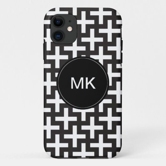 Schwarz und Weiß geometrisch Case-Mate iPhone Hülle (Rückseite)