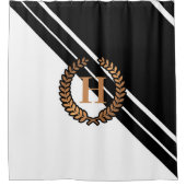 Schwarz und Weiß geometrisch Duschvorhang (Vorderseite)