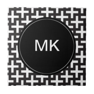 Schwarz und Weiß geometrisch Fliese