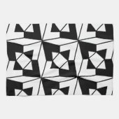 Schwarz und Weiß geometrisch Geschirrtuch (Horizontal)