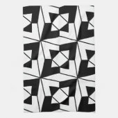 Schwarz und Weiß geometrisch Geschirrtuch (Vertikal)