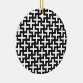 Schwarz und Weiß geometrisch Keramik Ornament (Rechts)