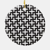 Schwarz und Weiß geometrisch Keramik Ornament (Hinten)