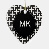 Schwarz und Weiß geometrisch Keramikornament (Rechts)