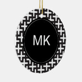 Schwarz und Weiß geometrisch Keramikornament (Rechts)